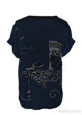 Louis Vuitton Blue Paris Print Top