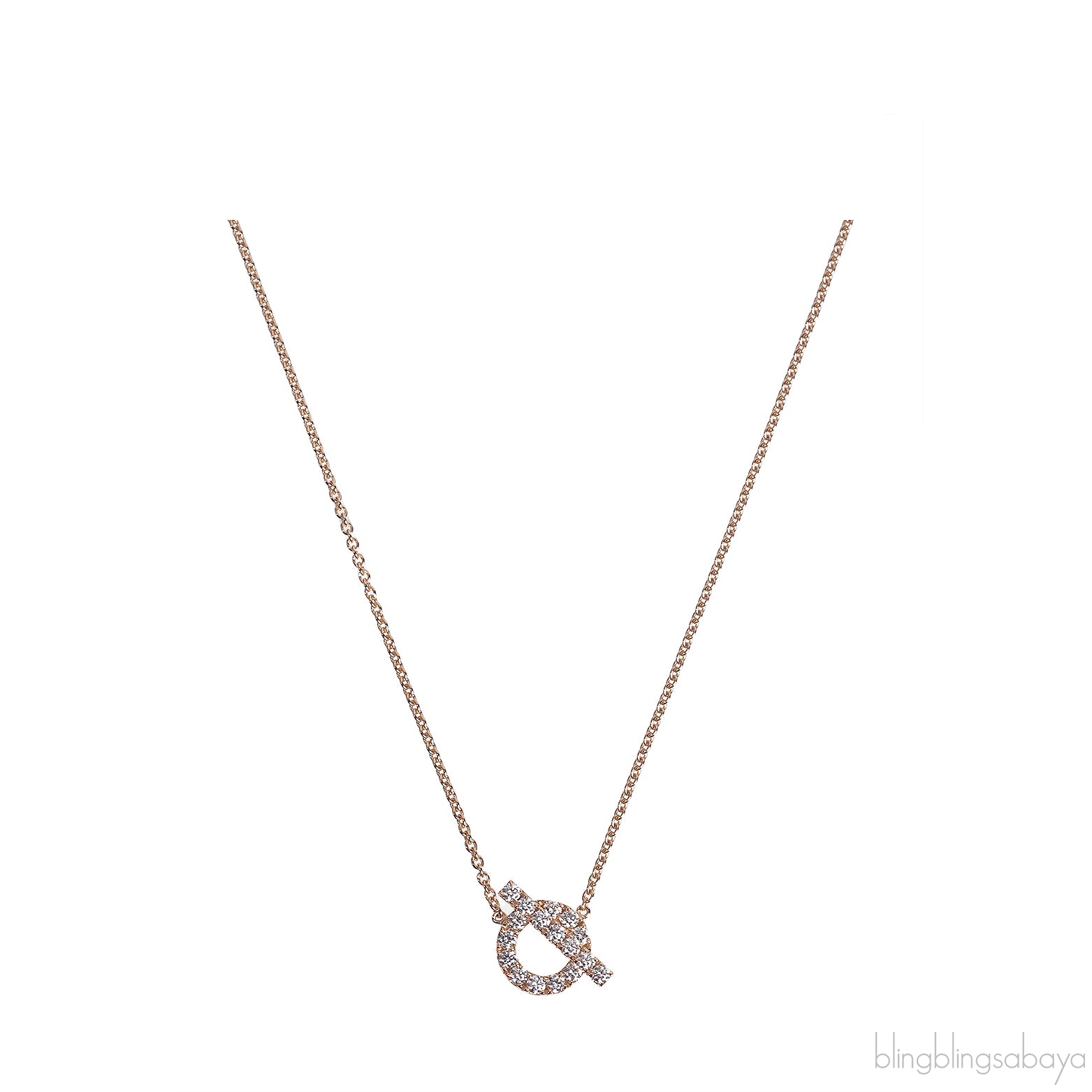 Finesse Pink Gold Diamond Pendant Necklace