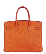 Hermes Birkin 30 Orange Ostrich PHW