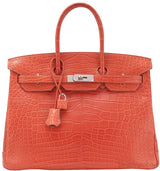 Birkin 35 Geranium Matte Crocodile