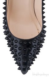 Pigalle Spikes Black Patent Pump