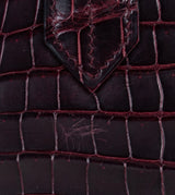 Birkin 35 Prune Crocodile Porosus GHW