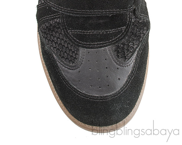Black Suede Over Basket Sneakers