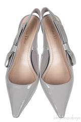 Christian Dior Grey Patent J\'Adior Slingback Heels