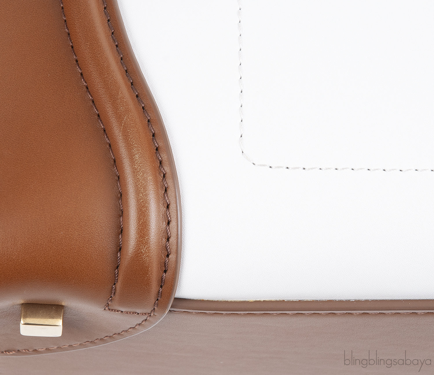 Celine Tri-color White Black & Brown Mini Luggage