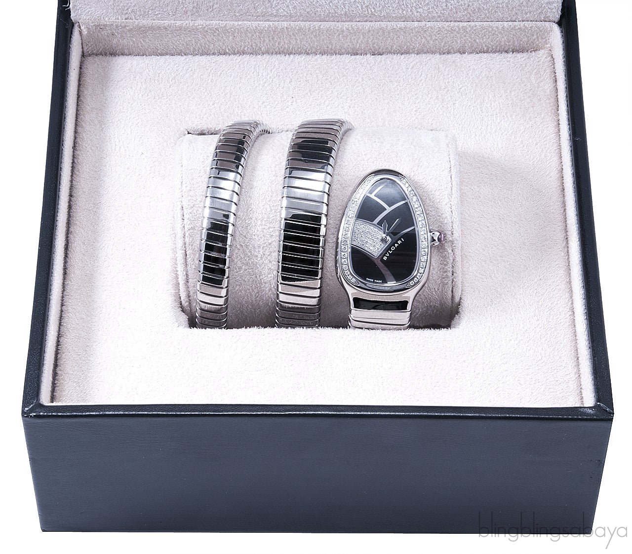 Serpenti Steel Diamond Watch