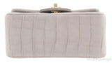 Grey Pearl Crocodile Mini Flap Bag