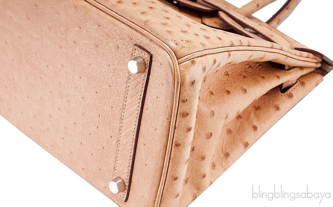 Birkin 30 Gold Ostrich PHW
