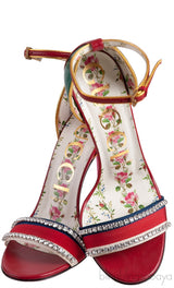 Multicolored Grosgrain Crystal Sandals
