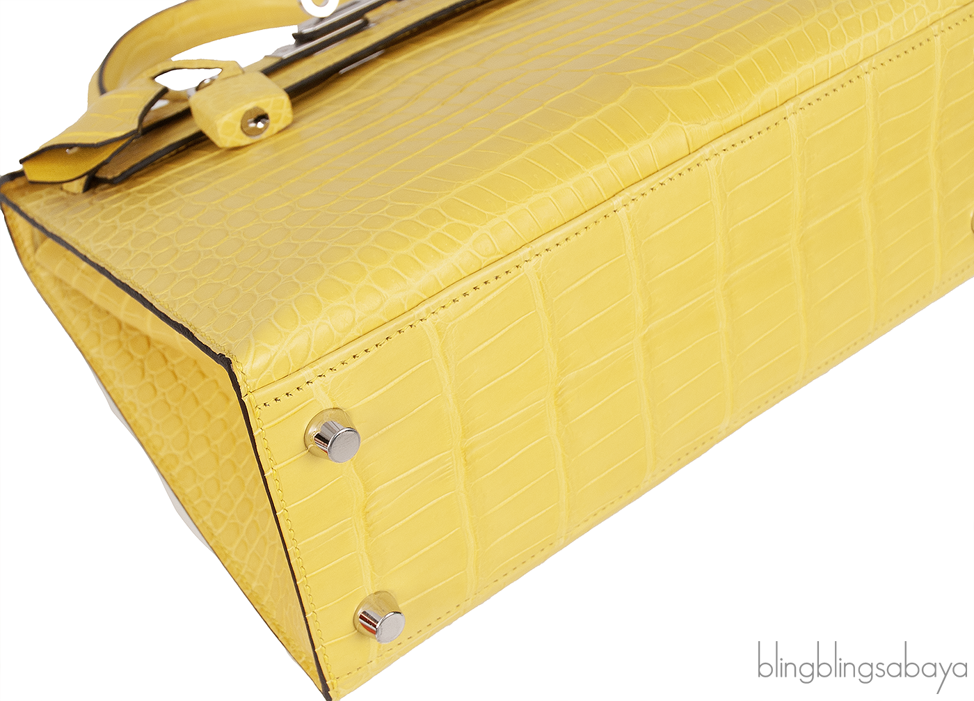 Hermes Kelly 25 Sellier Mimosa Matte Porosus Crocodile PHW