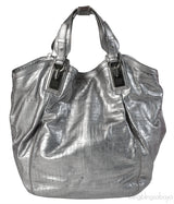 Givenchy Metallic Grey GG Leather Hobo Bag