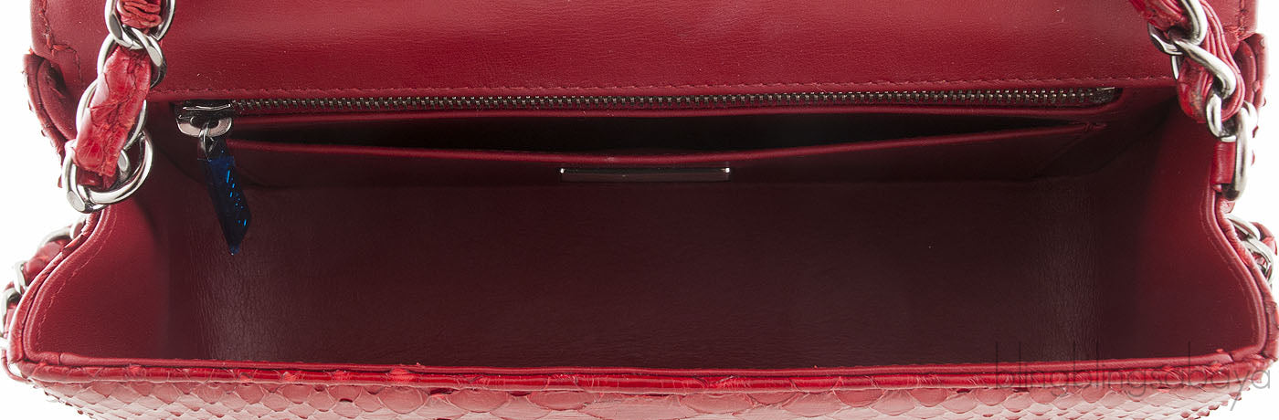 Red Python Mini Single Flap Bag