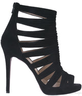 Black Suede Cut-out Leather Pump