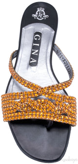 Orange Loren Flat Sandals