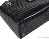 Christian Dior Lady Dior Black Medium Crocodile PHW