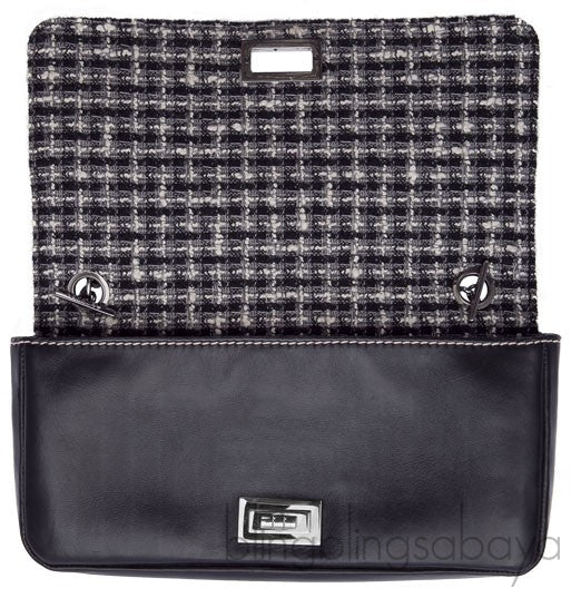2.55 Reissue Black Leather&Tweed