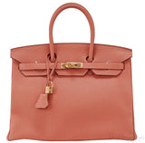 Birkin 35 Rose Tea Taurillon Clem.