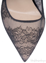 Black Pigalace Pointed Toe Pump