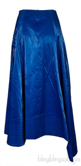 Royal Blue Asymmetric Midi Skirt