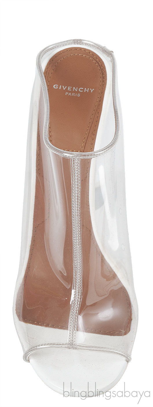 Givenchy Tisci White Clear Perspex Peep Toe Mule