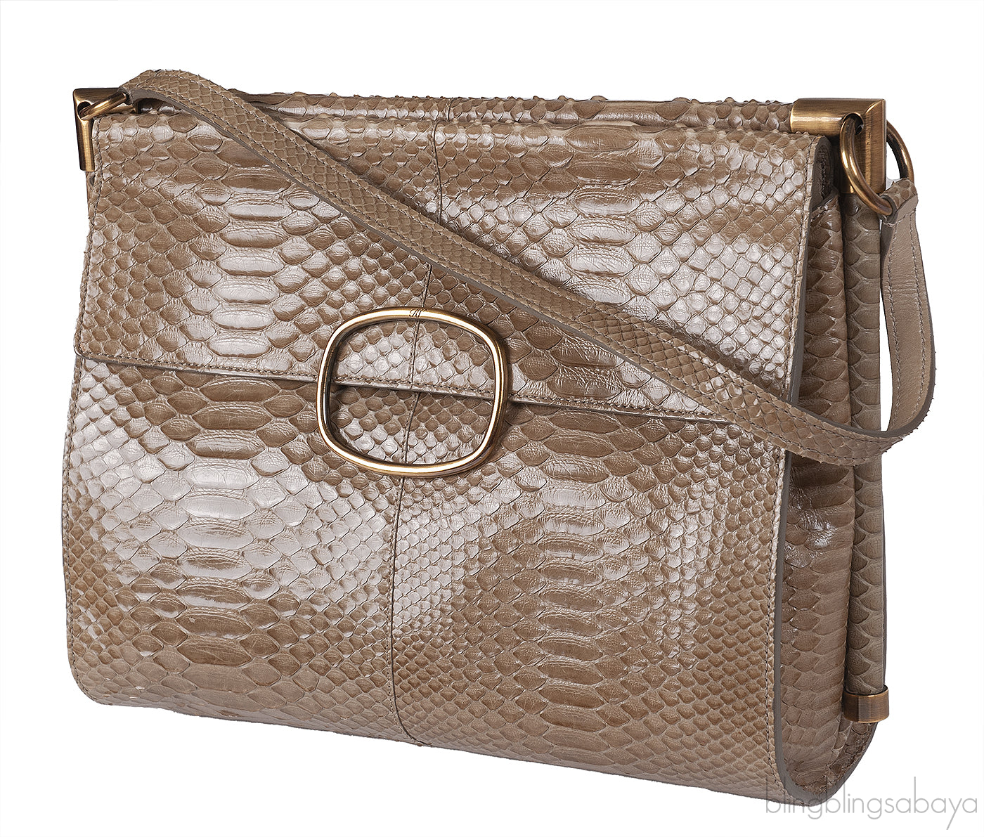 Roger Vivier Greyish Brown Python Shoulder Bag