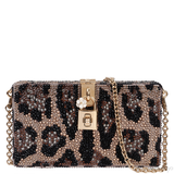 Dolce & Gabbana Leopard Crystal Hard Clutch Shoulder Bag