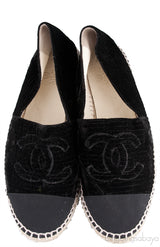 Chanel Velvet CC Cap Toe Espadrille