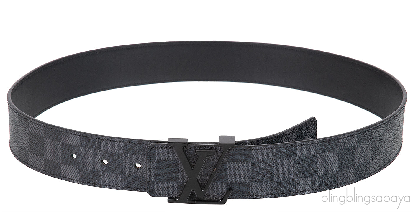 LV Initials 40 MM Matte Black Belt