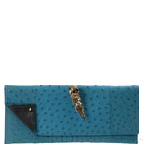 Maison Du Posh Ostrich Knuckle Ring Clutch