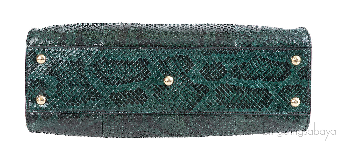 Fendi Peekaboo Medium Green Python Bag