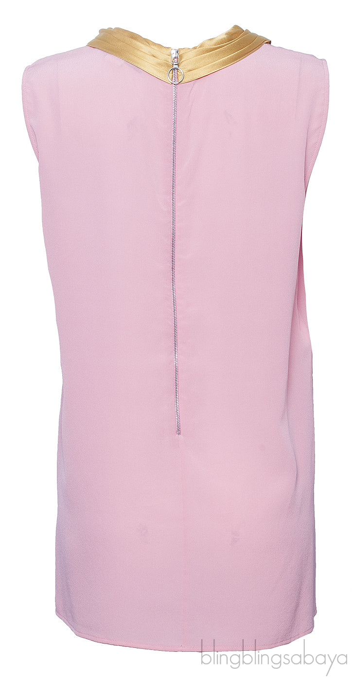 Yellow Bow Pink Sleeveless Top