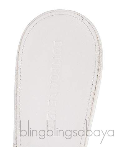 Bottega Veneta White Lido Intrecciato Mules 38