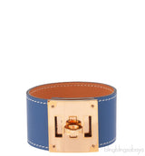 Hermes Blue Brighton Kelly Dog GHW Bracelet