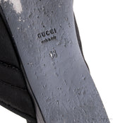 Black Quilted Satin Heart Slipper