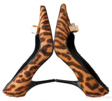 Leopard Calf Hair Dice Pointed Toe Pump