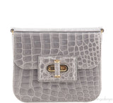 Grey Crocodile Shoulder Bag