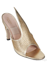 Gucci Gold Fedra Crystal Embellished Heels