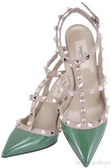 Vert Anis Rockstud Leather Pump