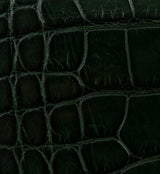 Crystal Embellished Horsebit Green Crocodile Mini Clutch