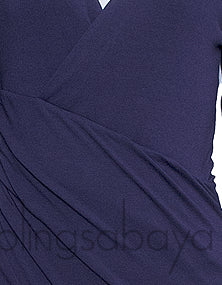 Asymmetric Purple Wrap Dress