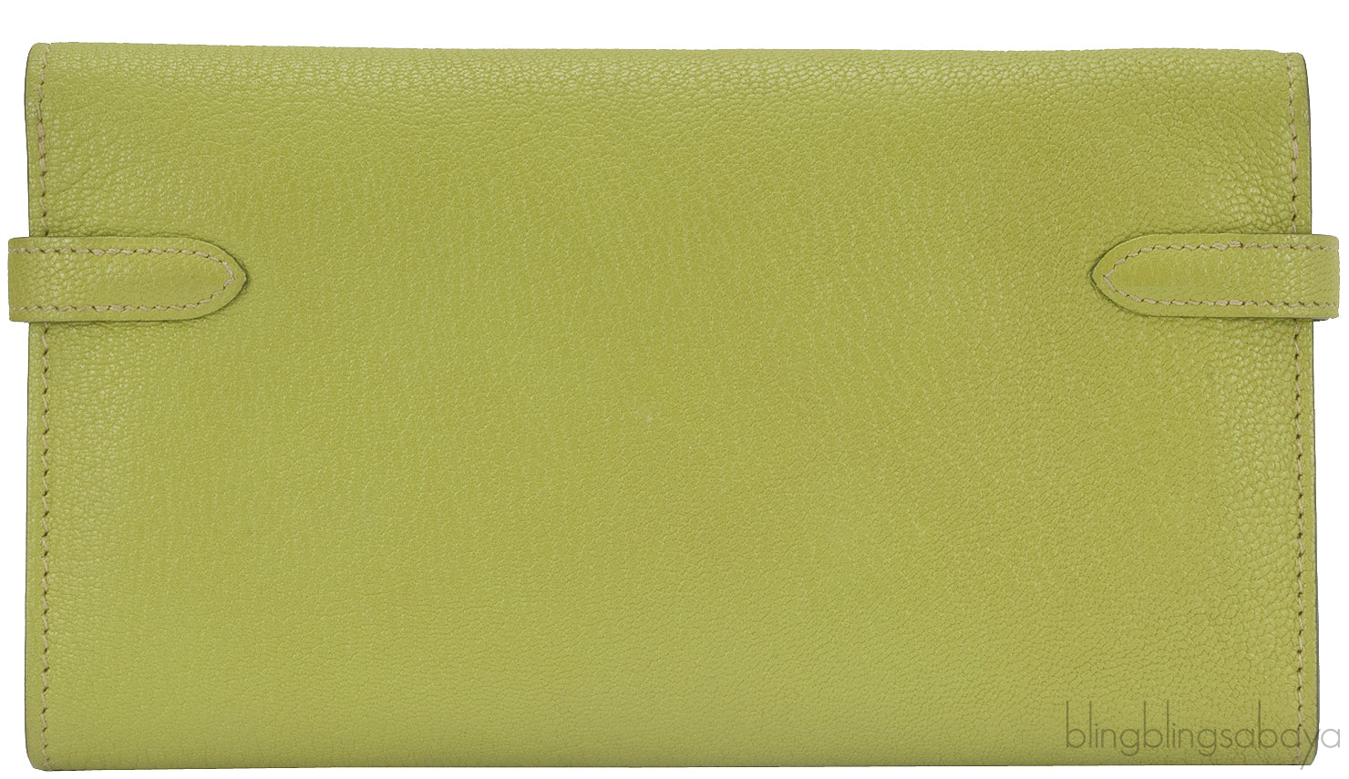Kelly Long Wallet Chevre Vert Anis