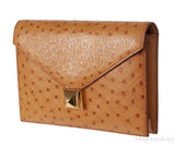 Hermes Vintage Medor Gold Ostrich Clutch