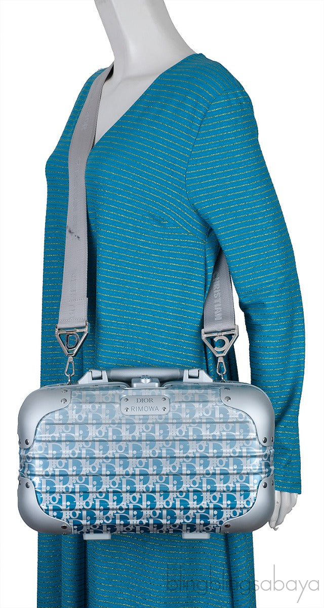 Dior x Rimowa Carry-on Hand Case Aluminum Oblique Blue Gradient