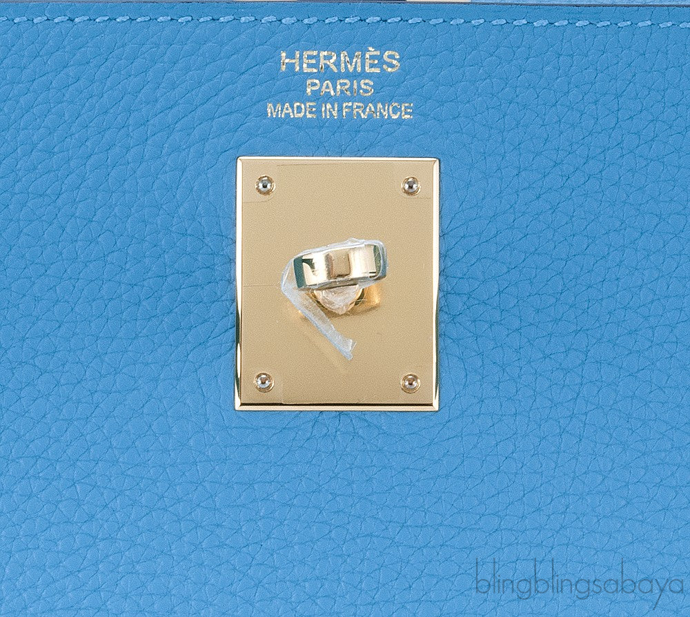 Kelly 35 Blue Turquoise Togo GHW
