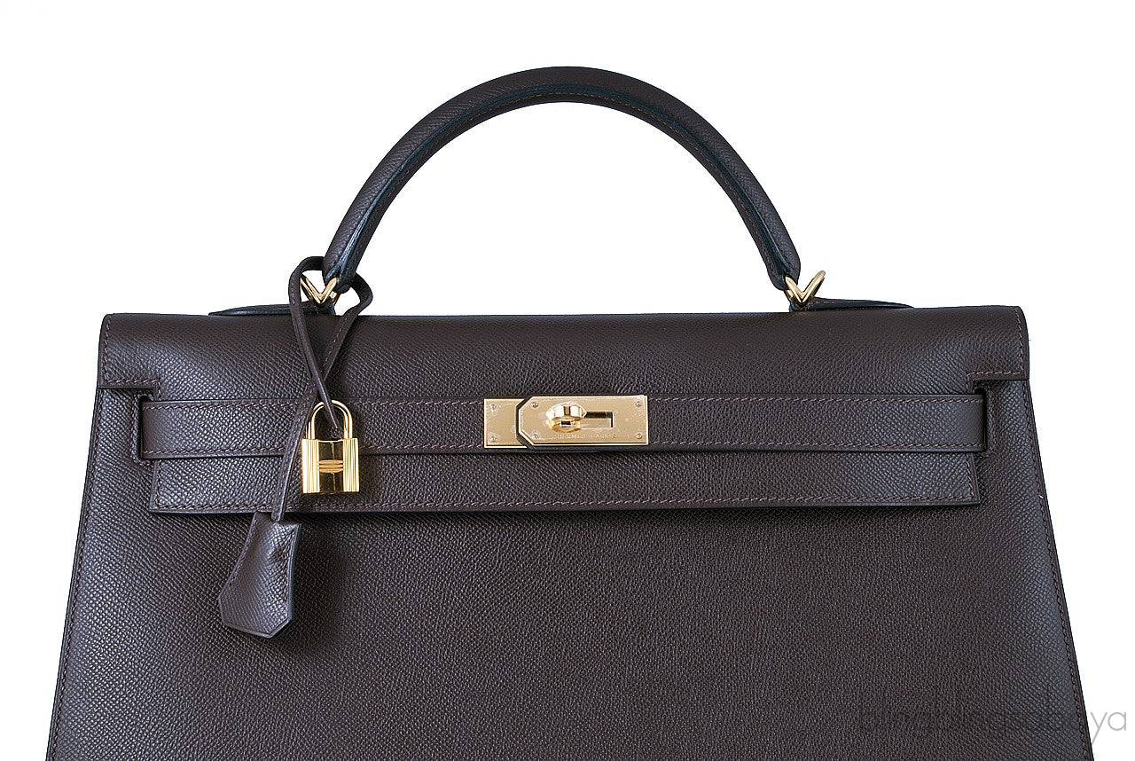 Kelly 40 Choco Brown Sellier Epsom