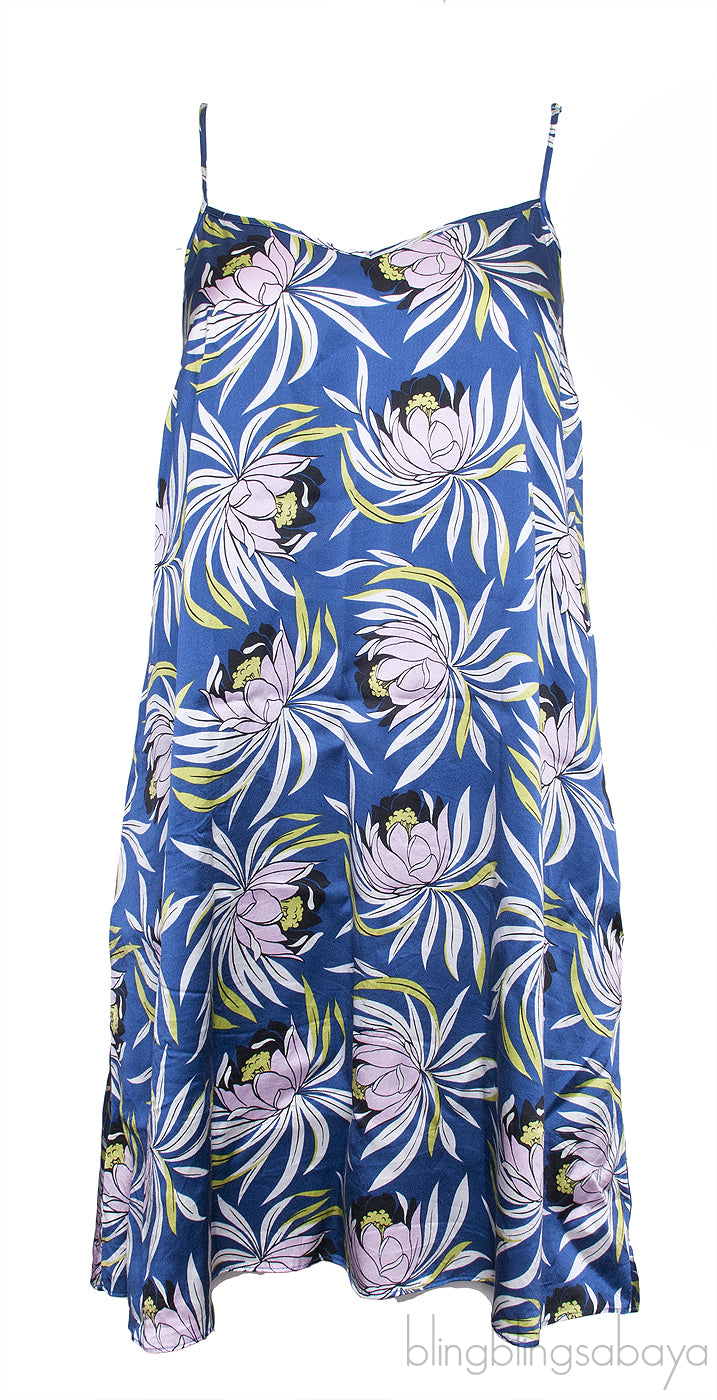 Blue Floral Printed Mini Dress