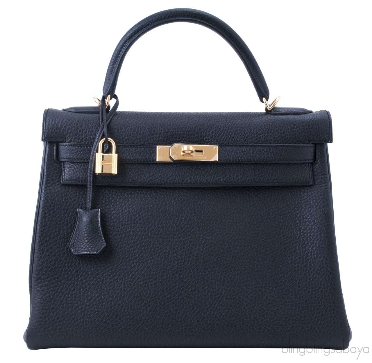 Kelly 32 Black Togo Retourne
