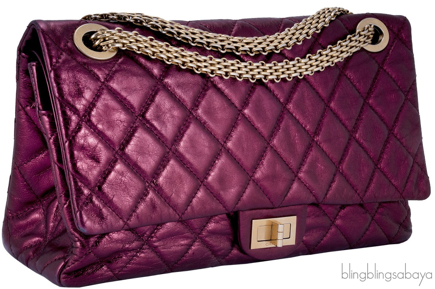 2.55 Reissue Metallic Burgundy Flap