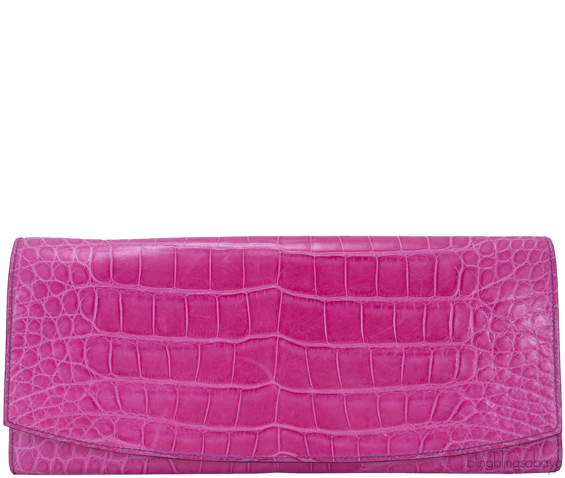 Bi-color Crocodile Leather Clutch*