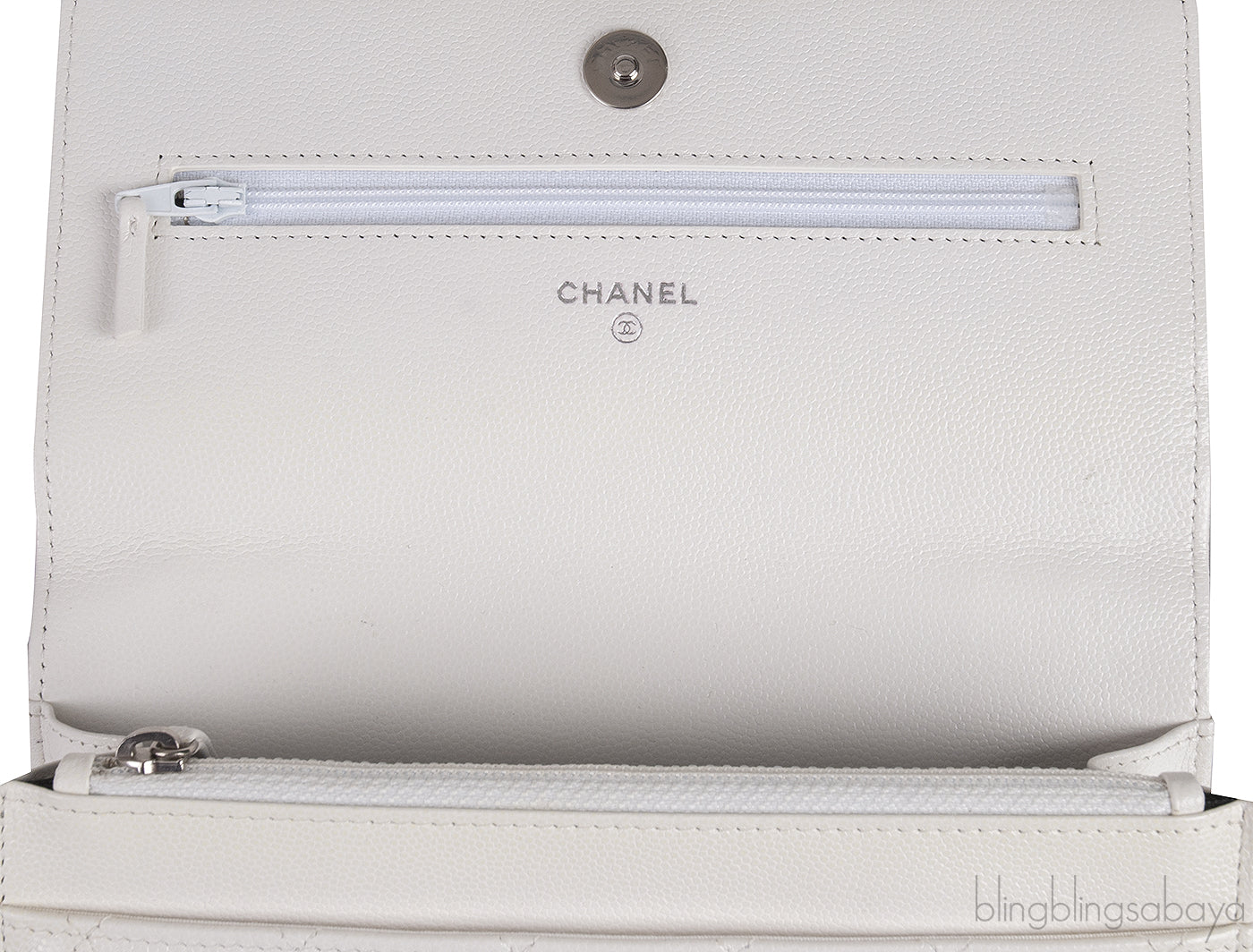 Chanel White Caviar Quilted My Everything WOC Bag